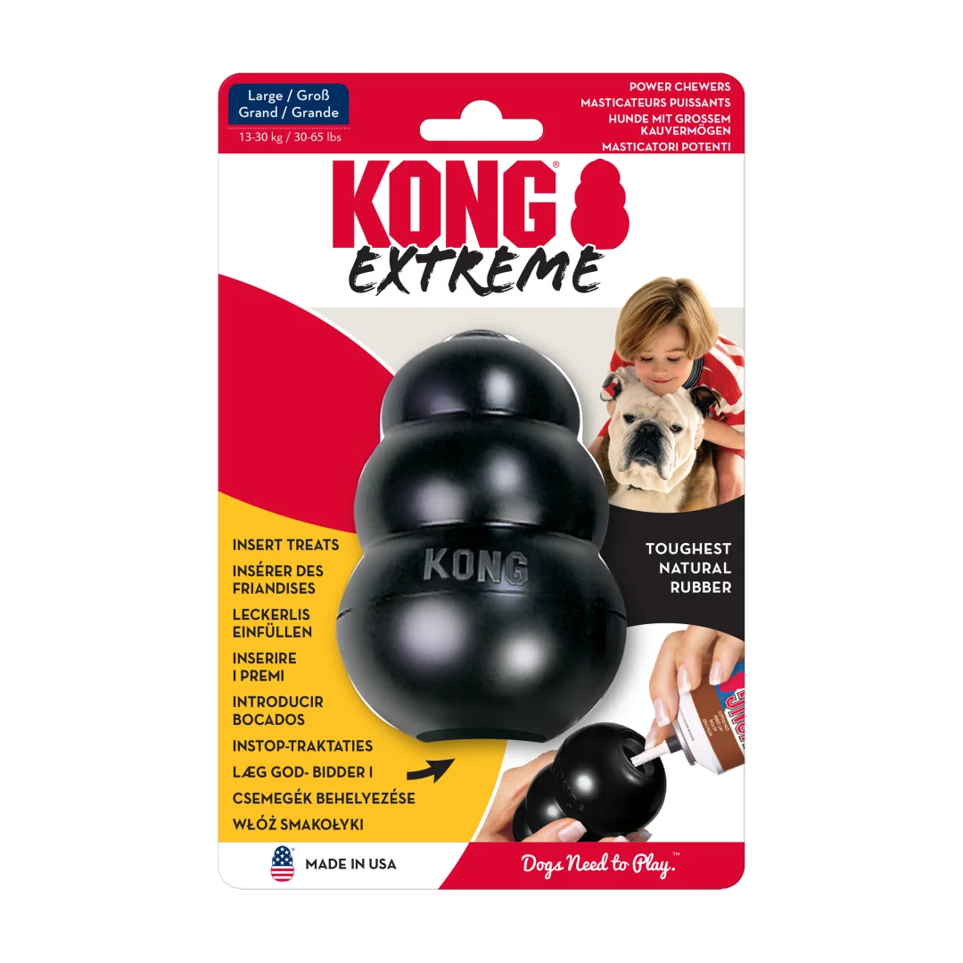 KONG Extreme • snackbal rubber zwart • L - Afbeelding 3