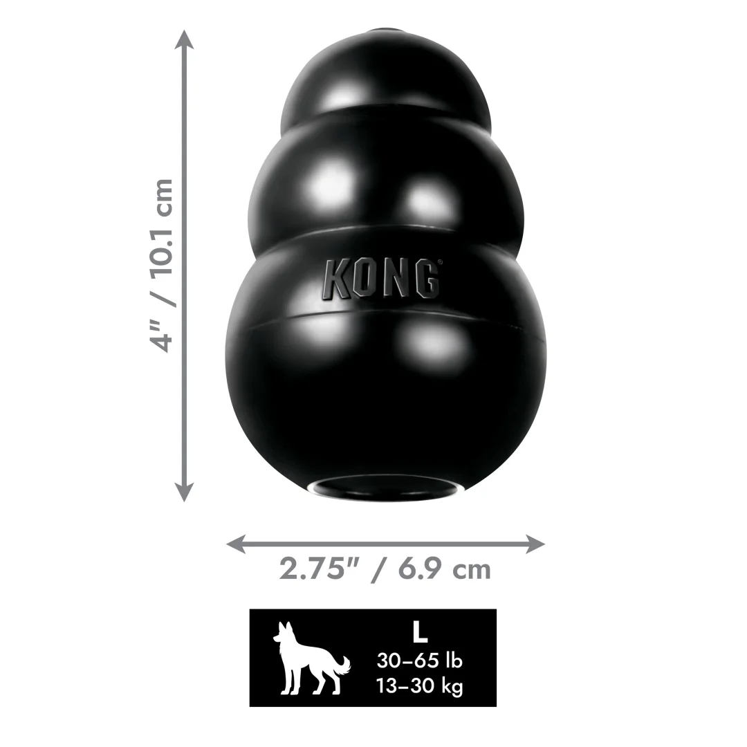 KONG Extreme • snackbal rubber zwart • L - Afbeelding 2