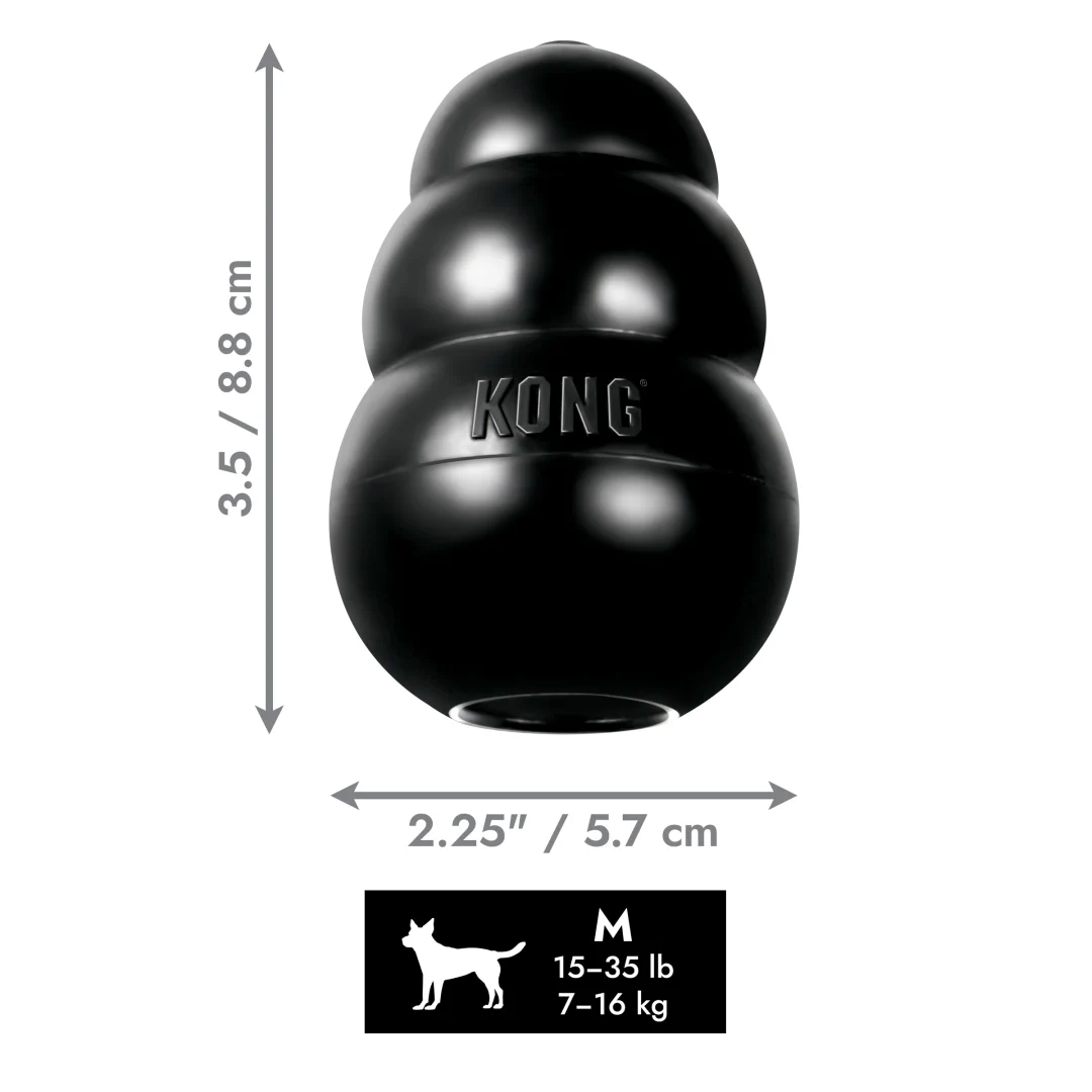 KONG Extreme • snackbal rubber zwart • M - Afbeelding 2