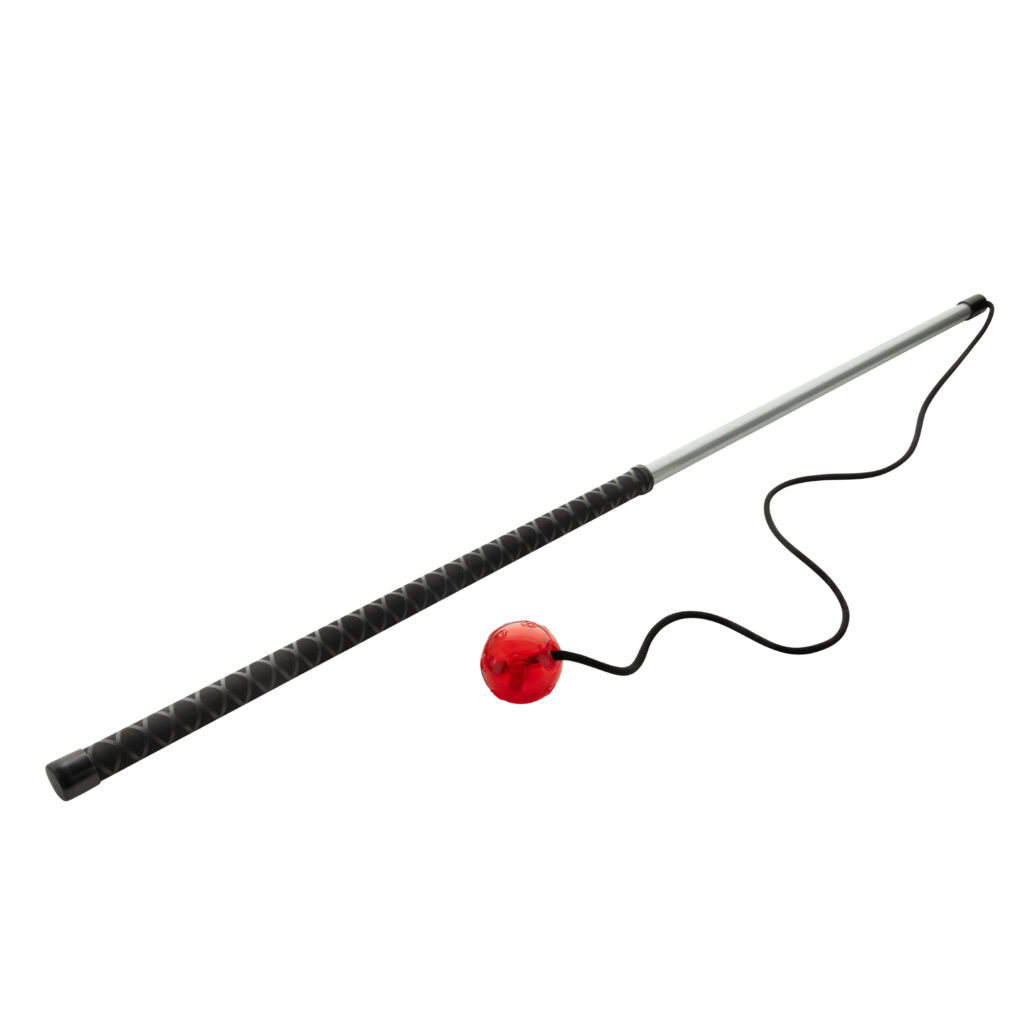 Flirtpole voor honden van aluminium met sterk koord en KONG Squeezz bal