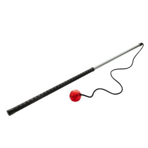 Flirtpole voor honden van aluminium met sterk koord en KONG Squeezz bal
