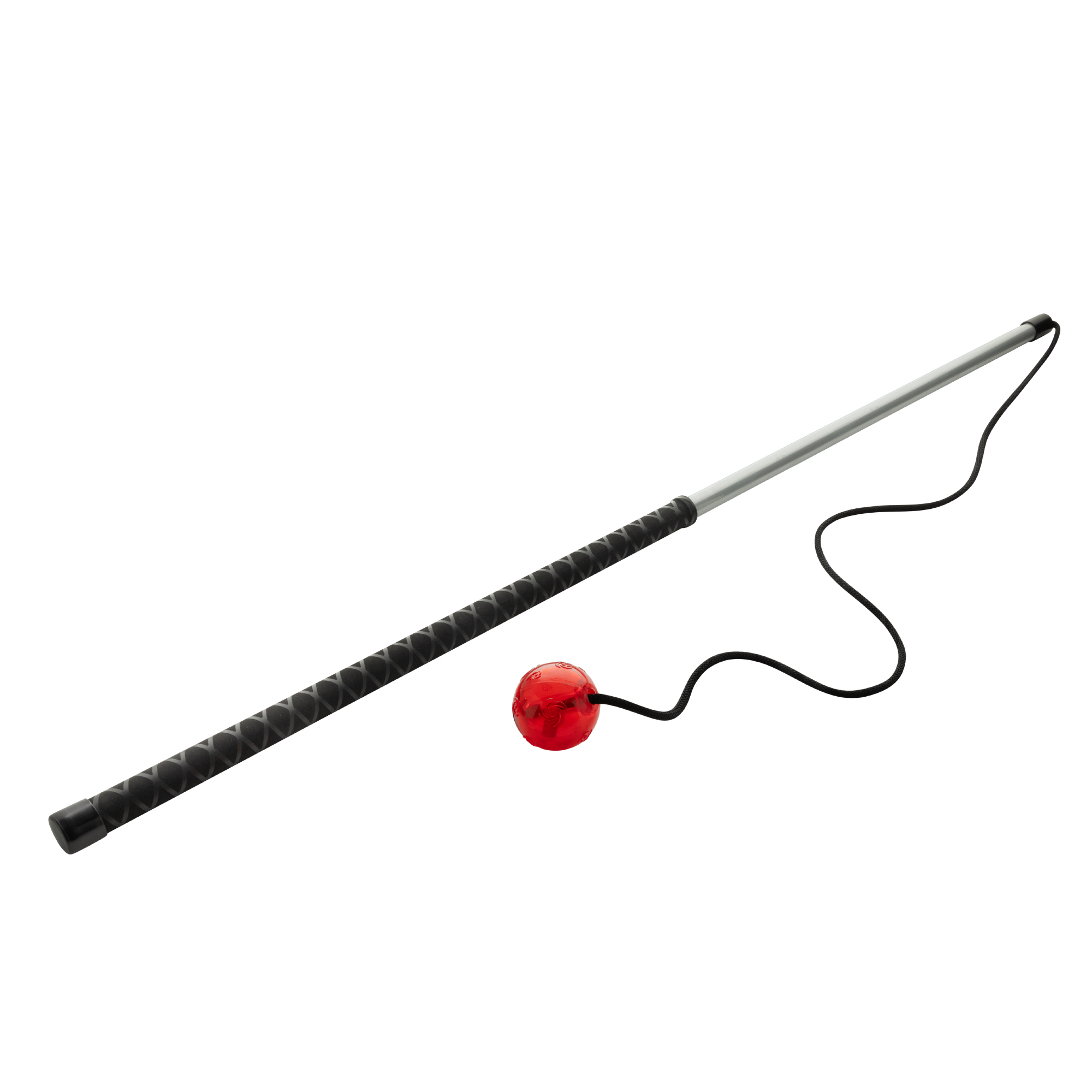 Flirtpole voor honden van aluminium met sterk koord en KONG Squeezz bal